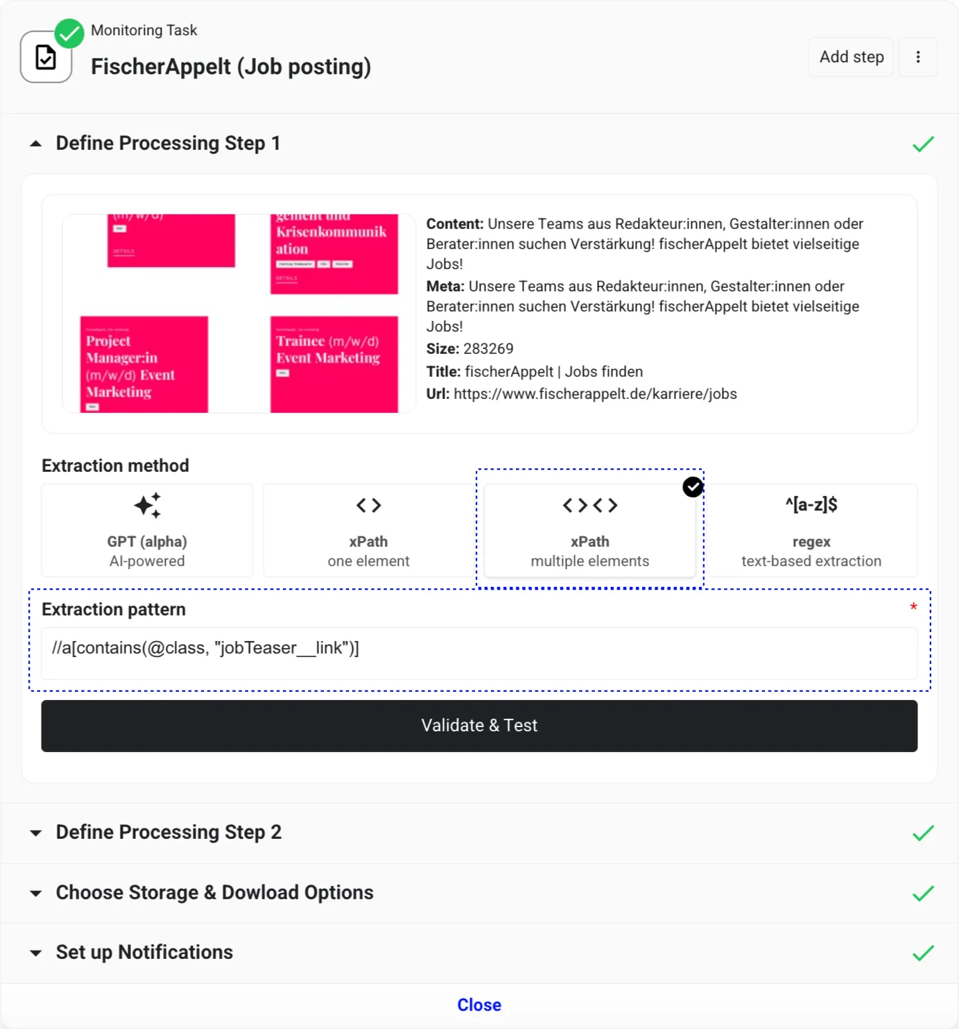 Job task identify links