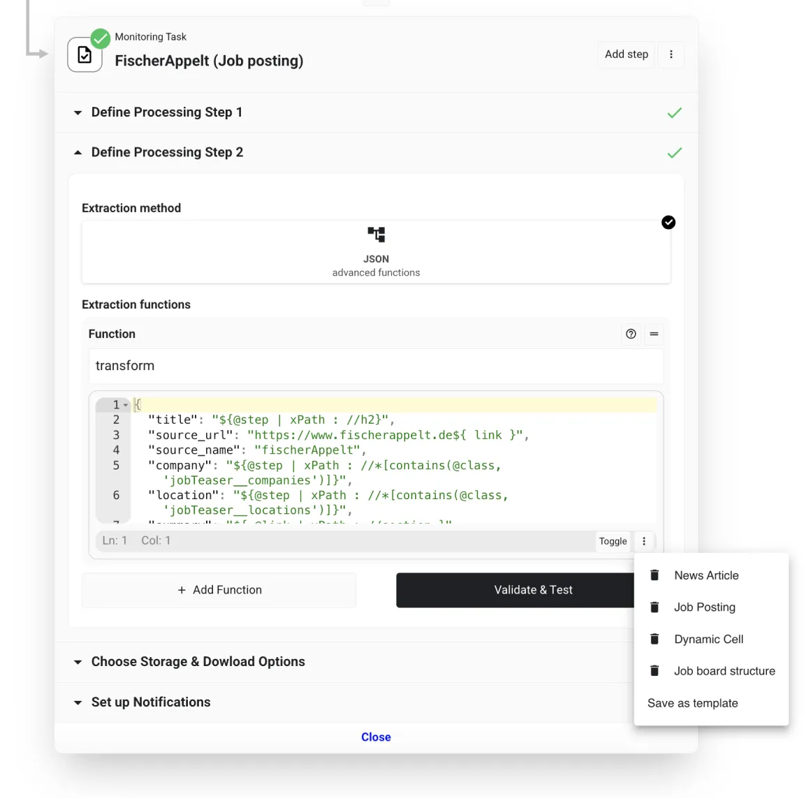 Job task identify transform to articles