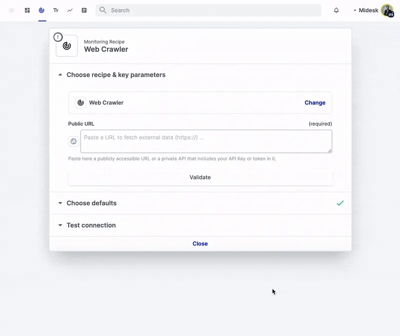 Intelligent web monitoring with Midesk Monitoring Recipes